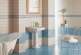 Nostalgisches Bad in blau-wei�